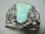 Important Ted Silversmith Vintage Native American Navajo Turquoise Sterling Silver Bracelet-Nativo Arts