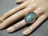 Stunning Vintage Native American Navajo Damale Turquoise Sterling Silver Ring-Nativo Arts