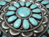 Exquisite Vintage Native American Navajo Turquoise Cluster Sterling Silver Pin Pendant-Nativo Arts