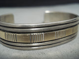 Bruce Morgan Vintage Native American Navajo Sterling Silver And 14k Gold Bracelet-Nativo Arts