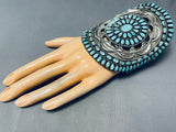 Native American One Of The Best Vintage Navajo Turquoise Sterling Silver Cluster Bracelet-Nativo Arts