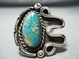Rare Vintage Navajo Native American Royston Turquoise Sterling Silver Ring Old-Nativo Arts
