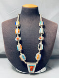 One Of The Best Ever Vintage Native American Navajo Turquoise Sterling Silver Necklace-Nativo Arts