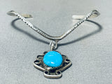 Marvelous Vintage Native American Navajo Blue Gem Turquoise Sterling Silver Bracelet-Nativo Arts