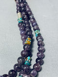 More Unique Singer Charoite Singer Native American Navajo Sterling Silver Turquoise Necklace-Nativo Arts