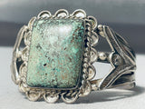 Opulent Early Vintage Native American Navajo Green Turquoise Sterling Silver Bracelet-Nativo Arts
