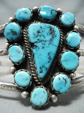 Gorgeous Vintage Native American Navajo Blue Diamond Turquoise Sterling Silver Bracelet-Nativo Arts