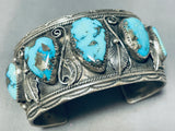 Incomparable Vintage Native American Navajo Morenci Turquoise Sterling Silver Bracelet-Nativo Arts