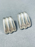 Delightful Vintage Native American Navajo Sterling Silver Earrings-Nativo Arts