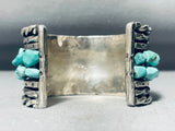 One Of The Most Unique Vintage Native American Navajo Turquoise Coil Sterling Silver Bracelet-Nativo Arts