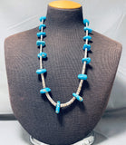 Sensational Native American Navajo Large Kingman Turquoise Heishi Necklace-Nativo Arts