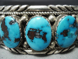 Very Important Red Mountain Turquoise Vintage Native American Navajo Sterling Silver Bracelet-Nativo Arts