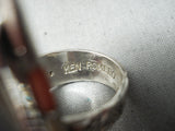 Important Vintage Native American Laguna Kenny Romero Turquoise Sterling Silver Inlay Ring-Nativo Arts