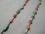 Native American Marvelous Santo Domingo Royston Turquoise Coral Necklace-Nativo Arts