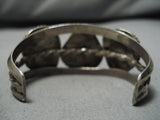Stunning Vintage Native American Navajo Blue Gem Turquoise Sterling Silver Bracelet Cuff-Nativo Arts