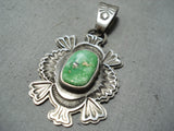 Tommy Jackson Vintage Native American Navajo Carico Lake Turquoise Sterling Silver Pendant-Nativo Arts