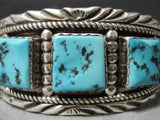 Unforgettable Vintage Native American Navajo Sleeping Beauty Turquoise Sterling Silver Bracelet Old-Nativo Arts