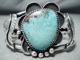 Remarkable Navajo Kingman Turquoise Sterling Silver Bracelet Native American-Nativo Arts