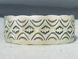 Important Vintage Native American Navajo Sterling Silver Bracelet Signed Nora Bill-Nativo Arts
