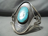 Towering Vintage Native American Navajo Turquoise Sterling Silver Shadow Bracelet Old-Nativo Arts