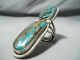 Rick Martinez Native American Navajo Pilot Mountain Turquoise Sterling Silver Ring-Nativo Arts