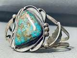 Important Vintage Native American Navajo Morenci Turquoise Sterling Silver Bracelet-Nativo Arts