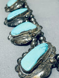 One Of The Best Signed Vintage Native American Navajo Turquoise Sterling Silver Necklace-Nativo Arts