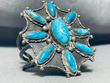 Trujillo Vintage Native American Navajo Turquoise Sun Sterling Silver Bracelet Old-Nativo Arts