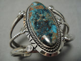 Extremely Rare Red Mountain Turquoise Vintage Native American Navajo Sterling Silver Bracelet-Nativo Arts