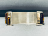 One Of The Most Unique Ever Native American Navajo Tigers Eye Sterling Silver Bracelet-Nativo Arts