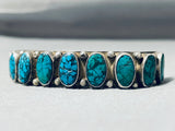 Breathtaking Vintage Native American Navajo 12 Spiderweb Turquoise Sterling Silver Bracelet-Nativo Arts