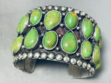 107 Grams Heavy Gaspeite Vintage Sterling Silver Bracelet Cuff-Nativo Arts