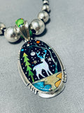 Intricate Southwestern Turquoise Sterling Silver Inlay Necklace-Nativo Arts