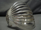 Magnificent Vintage Native American Navajo Will Benally Sterling Silver Floral Cuff Bracelet-Nativo Arts