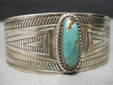 Native American Amazing Vintage Royston Turquoise Sterling Silver Bracelet Old-Nativo Arts