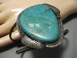 Huge!! Vintage Native American Navajo Royston Turquoise Sterling Silver Bracelet Old-Nativo Arts