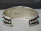 Amazing Vintage Native American Navajo Bisbee Turquoise Sterling Silver Bracelet Old-Nativo Arts
