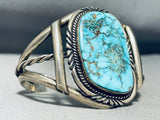 Native American One Of The Best Lone Mountain Turquoise Sterling Silver Bracelet-Nativo Arts