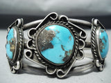 Marvelous Vintage Native American Navajo Bisbee Turquoise Sterling Silver Bracelet-Nativo Arts