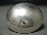 One Of The Biggest Native American Navajo Sterling Silver Button Ring-Nativo Arts
