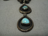 Vintage Navajo Green Turquoise Sterling Silver Native American Necklace-Nativo Arts