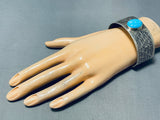 Family Of Teepees Vintage Native American Navajo Turquoise Sterling Silver Bracelet-Nativo Arts