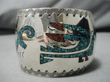 Exquisite Vintage Navajo Native American Sterling Silver Bracelet Cuff-Nativo Arts