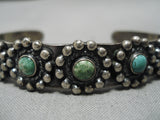 Early 1900's Vintage Native American Navajo Cerrillos Turquoise Sterling Silver Bracelet Old-Nativo Arts