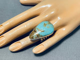 Big Teardrop Native American Turquoise Sterling Silver Ring-Nativo Arts