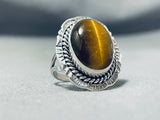 Beautiful Bett Smith Native American Navajo Tiger Eye Sterling Silver Ring-Nativo Arts