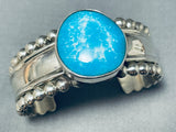 Stunning Vintage Native American Navajo Huge Gilbert Turquoise Sterling Silver Bracelet-Nativo Arts