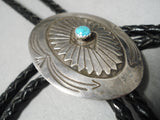Very Intricate Vintage Native American Navajo Concho Sterling Silver Bolo Tie-Nativo Arts