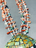 Native American One Of The Best Vintage Santo Domingo Green Turquoise Heishi Necklace Old-Nativo Arts