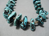 Chunky Vintage Navajo Turquoise Nugget Native American Heishi Necklace Old-Nativo Arts